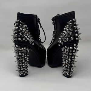 Jeffrey Campbell Black Heels with Silver Spikes